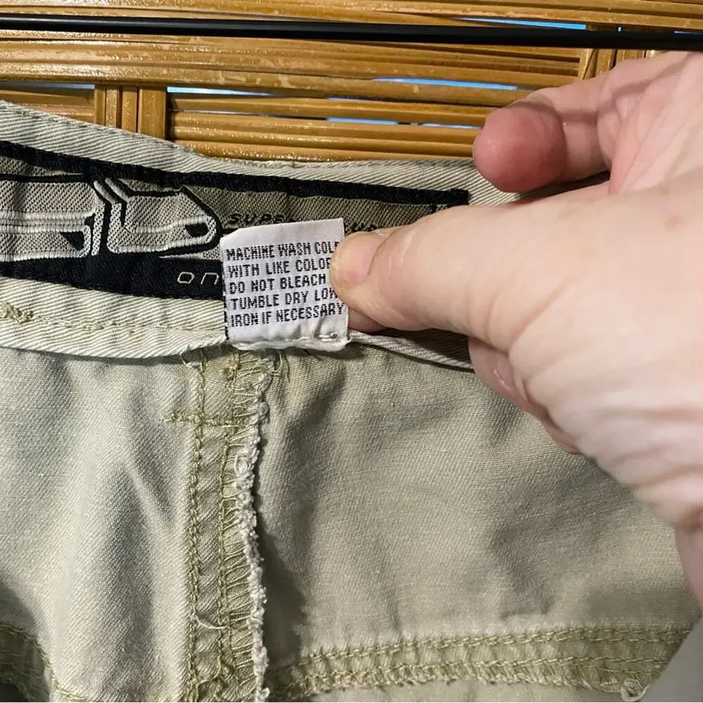 On the brink Men's Tan skater Shorts vintage y2k Tan 34 100% cotton carpenter